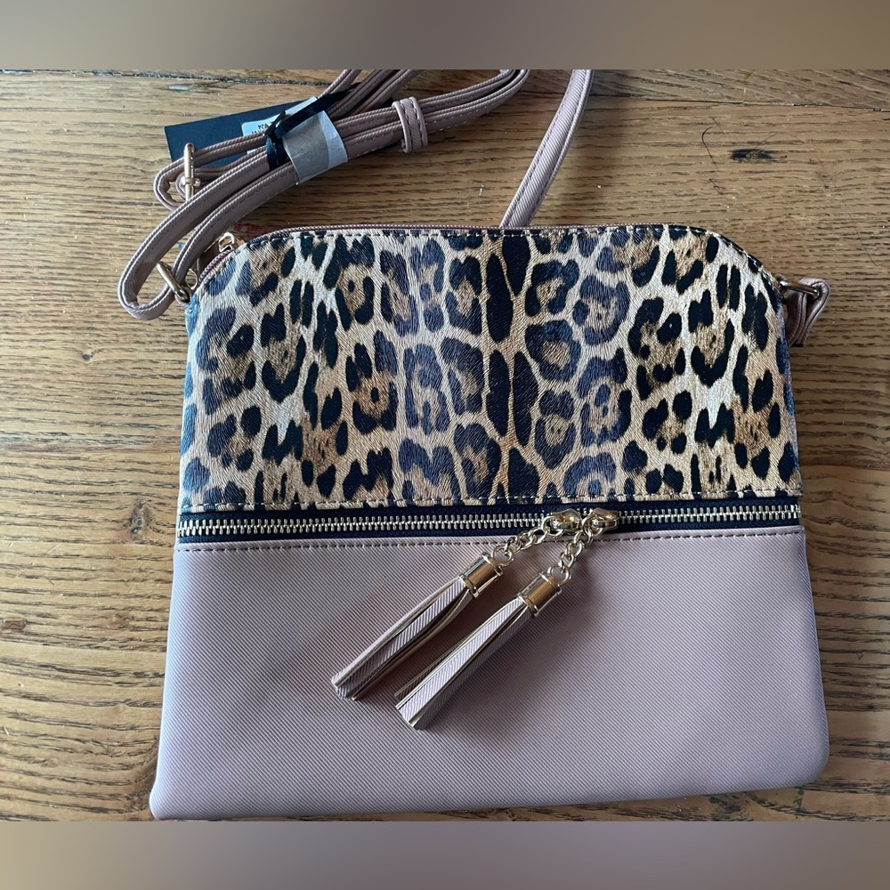 Leopard Crossbody with tassel Lightweight Purse Handbag